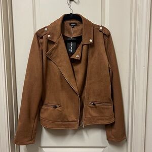 NWT Faux Suede Motorcycle Jacket